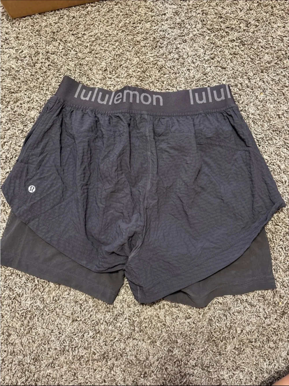 lululemon athletica Women's Black Double-Layer Mesh Shorts